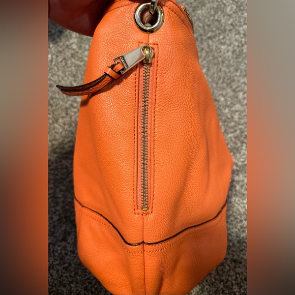 Calvin Klein orange leather satchel purse - Picture 3 of 4